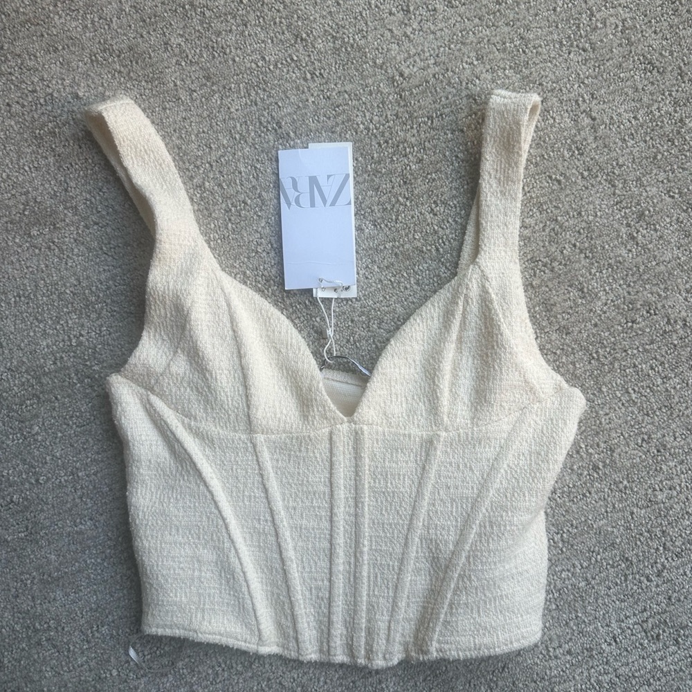 BNWT Super Cute ZARA Cream Corset Top